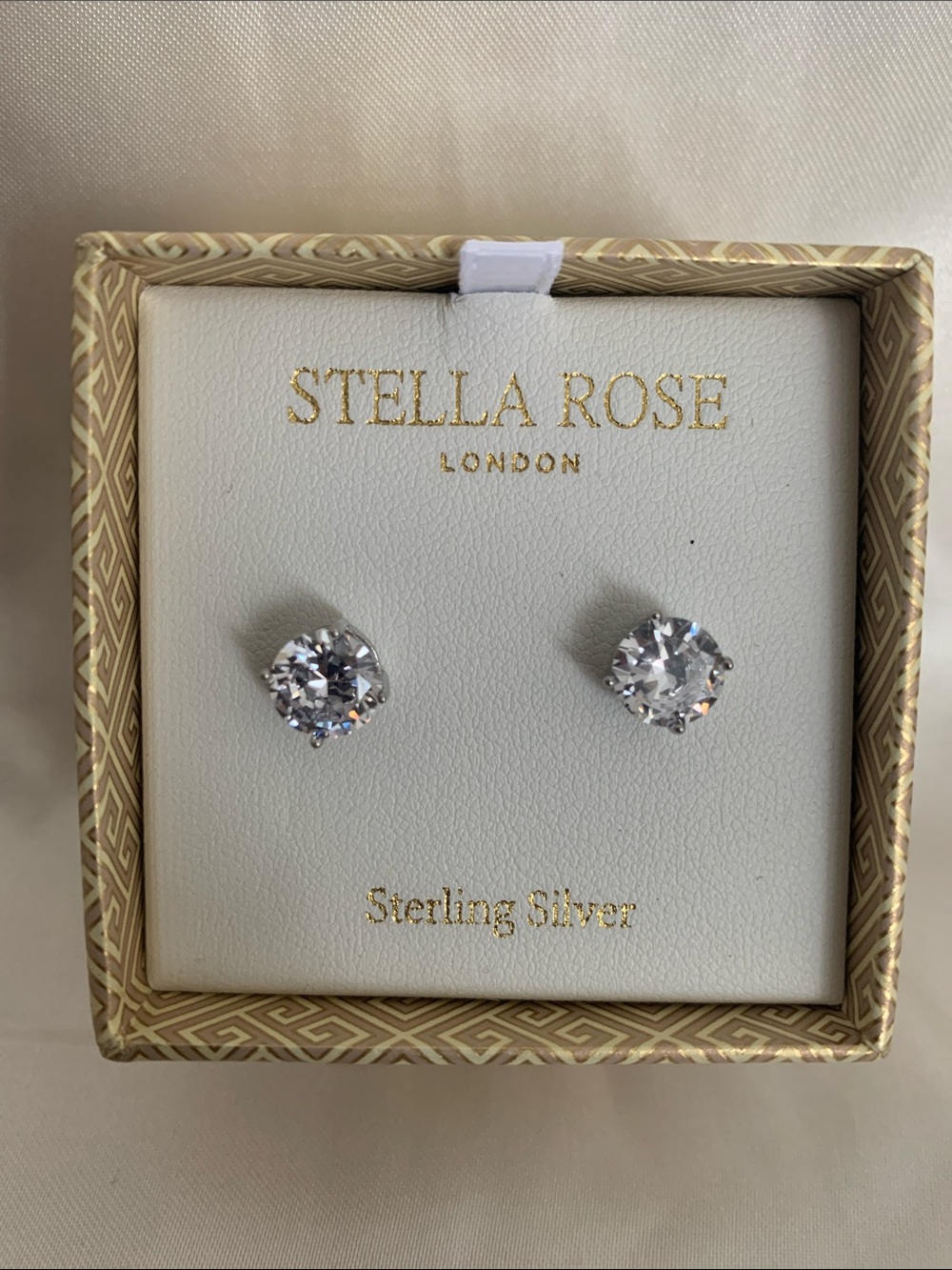 Sterling Silver Cubic Zirconia Stud Earrings